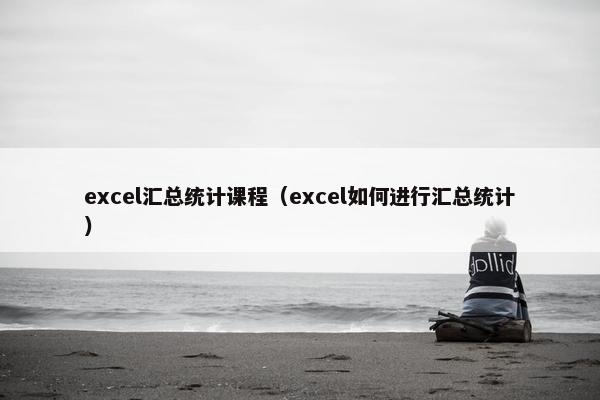 excel汇总统计课程（excel如何进行汇总统计）
