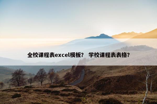 全校课程表excel模板？ 学校课程表表格？