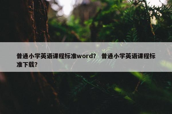 普通小学英语课程标准word？ 普通小学英语课程标准下载？