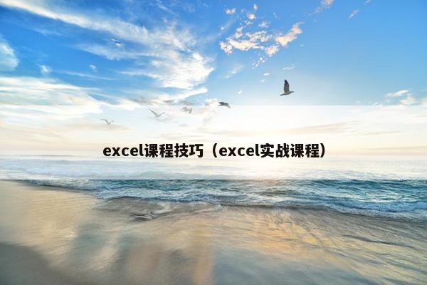 excel课程技巧（excel实战课程）