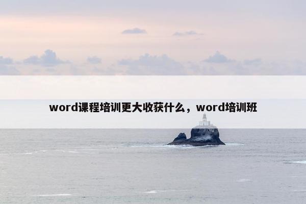 word课程培训更大收获什么，word培训班