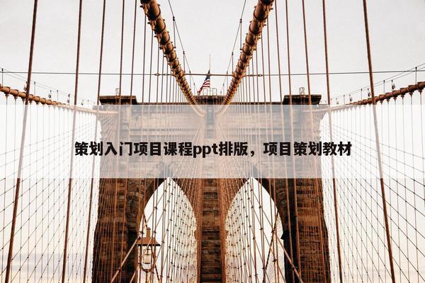 策划入门项目课程ppt排版，项目策划教材