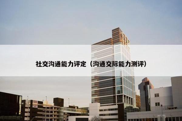 社交沟通能力评定（沟通交际能力测评）