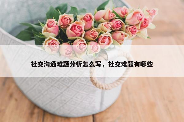 社交沟通难题分析怎么写，社交难题有哪些