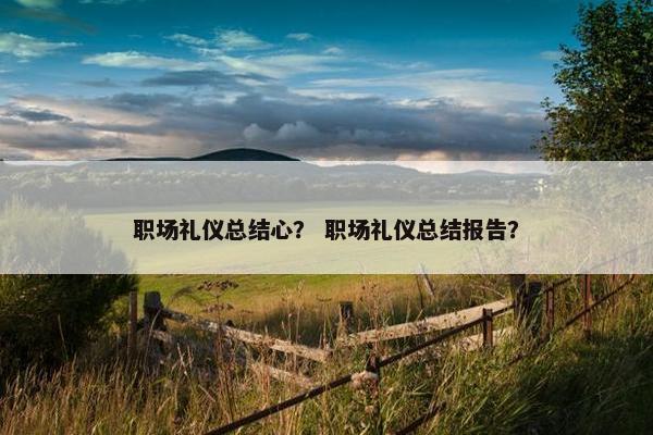 职场礼仪总结心？ 职场礼仪总结报告？