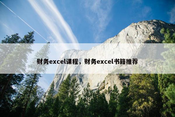 财务excel课程，财务excel书籍推荐