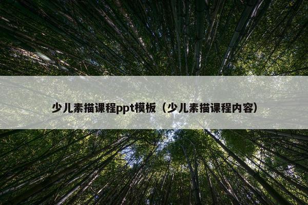 少儿素描课程ppt模板（少儿素描课程内容）