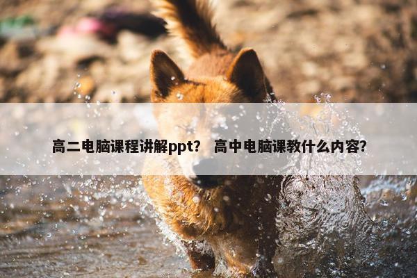 高二电脑课程讲解ppt？ 高中电脑课教什么内容？