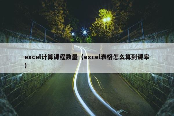excel计算课程数量（excel表格怎么算到课率）