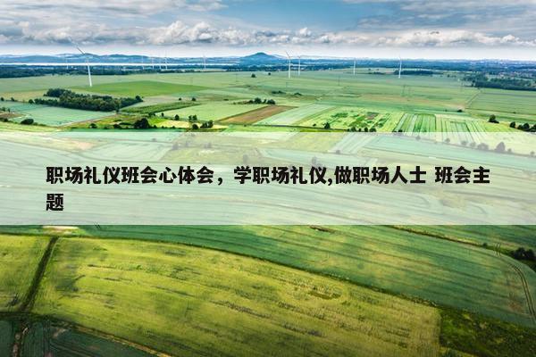 职场礼仪班会心体会，学职场礼仪,做职场人士 班会主题