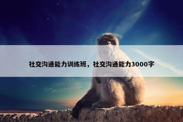社交沟通能力训练班，社交沟通能力3000字