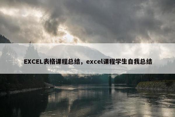 EXCEL表格课程总结，excel课程学生自我总结