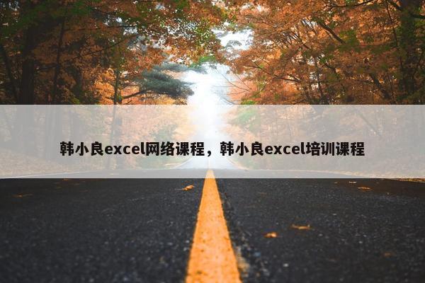 韩小良excel网络课程，韩小良excel培训课程