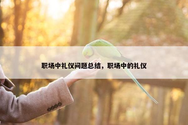 职场中礼仪问题总结，职场中的礼仪