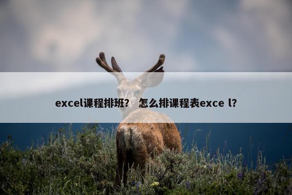 excel课程排班？ 怎么排课程表exce l？