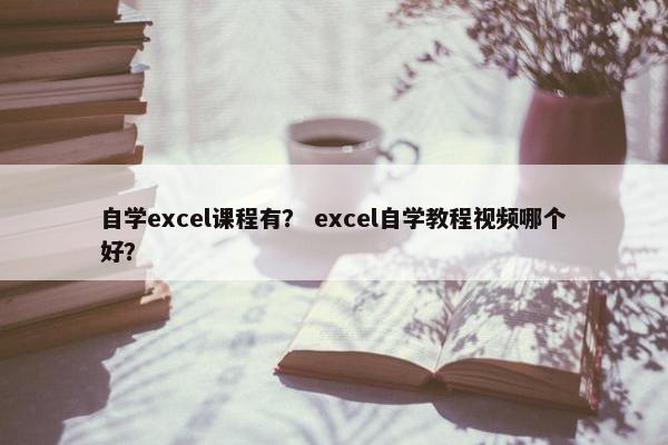 自学excel课程有？ excel自学教程视频哪个好？
