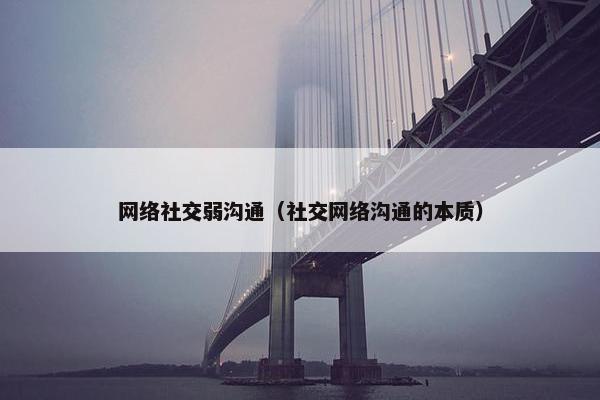 网络社交弱沟通（社交网络沟通的本质）