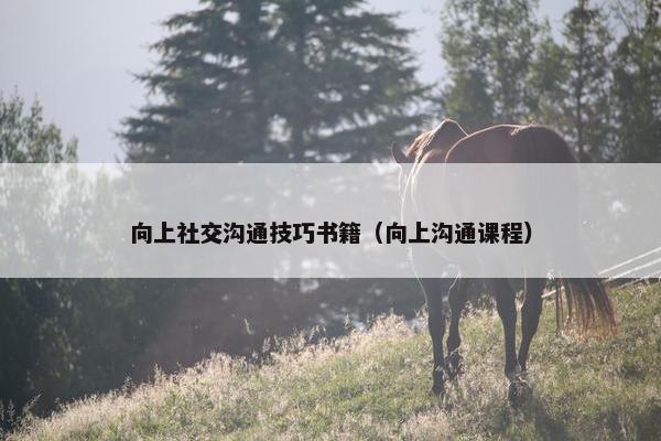 向上社交沟通技巧书籍（向上沟通课程）