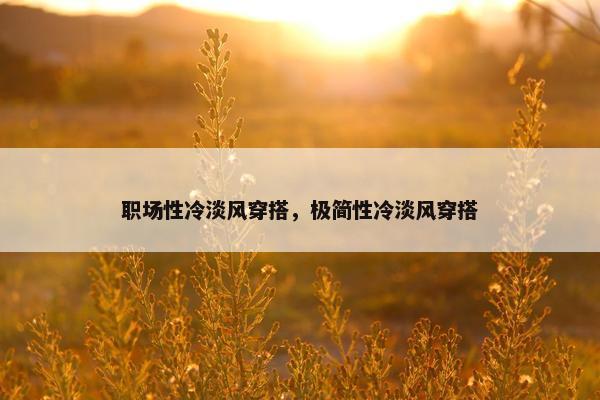 职场性冷淡风穿搭，极简性冷淡风穿搭
