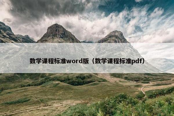 数学课程标准word版（数学课程标准pdf）