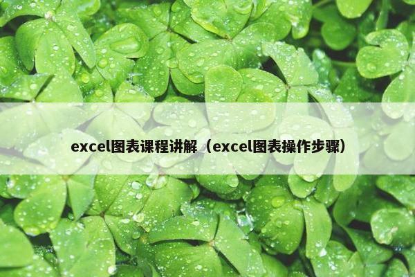excel图表课程讲解（excel图表操作步骤）