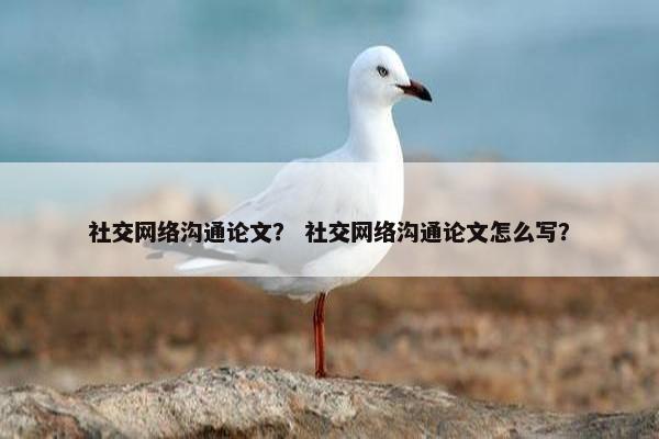 社交网络沟通论文？ 社交网络沟通论文怎么写？