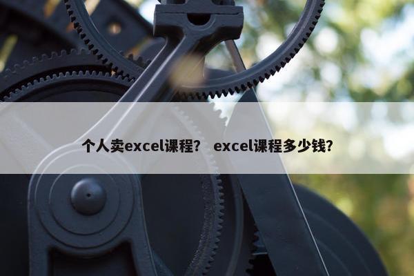 个人卖excel课程？ excel课程多少钱？