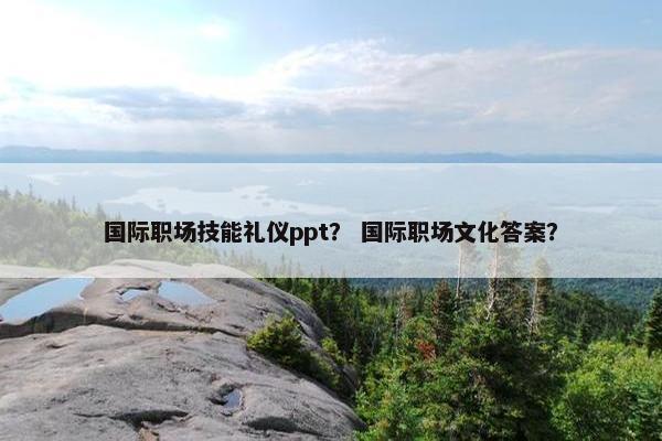 国际职场技能礼仪ppt？ 国际职场文化答案？