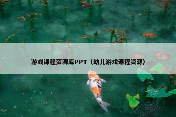 游戏课程资源库PPT（幼儿游戏课程资源）