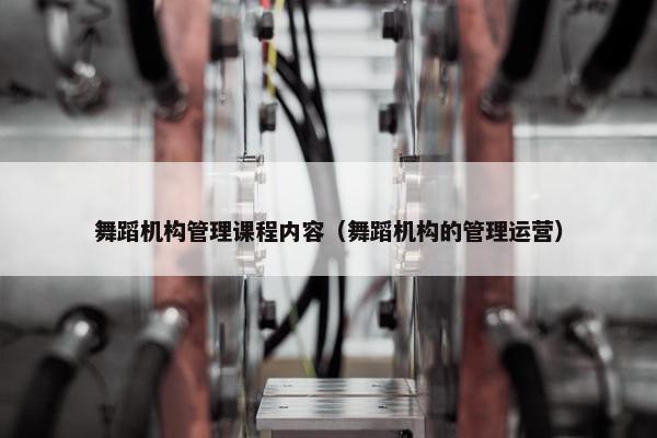 舞蹈机构管理课程内容（舞蹈机构的管理运营）