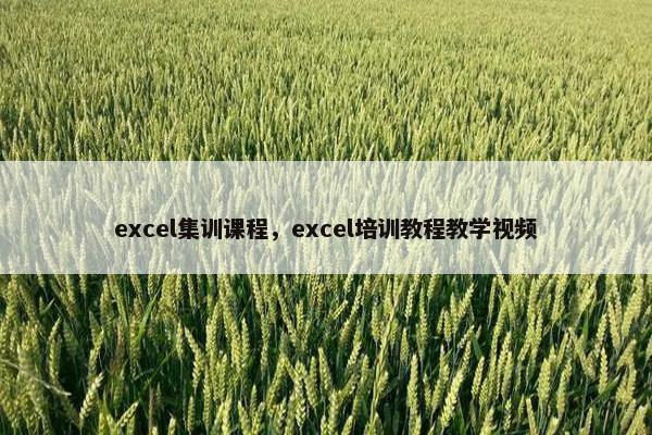 excel集训课程，excel培训教程教学视频