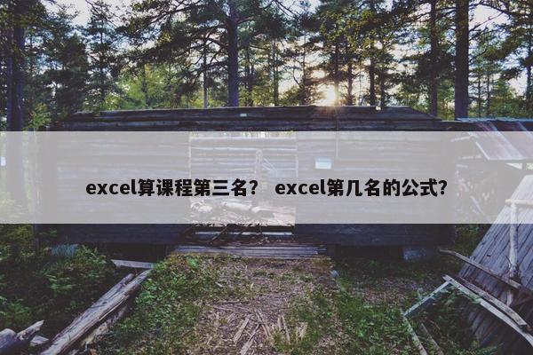 excel算课程第三名？ excel第几名的公式？