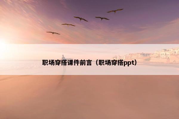 职场穿搭课件前言（职场穿搭ppt）