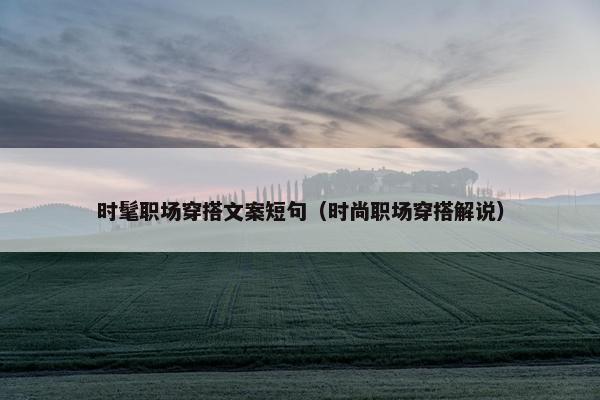 时髦职场穿搭文案短句（时尚职场穿搭解说）