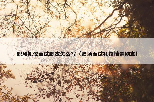职场礼仪面试脚本怎么写（职场面试礼仪情景剧本）