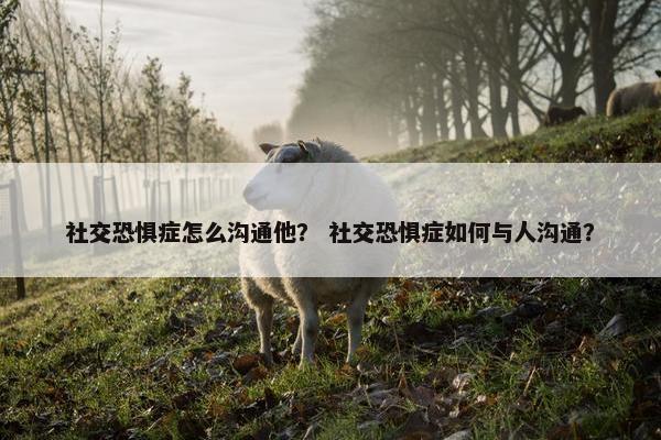 社交恐惧症怎么沟通他？ 社交恐惧症如何与人沟通？