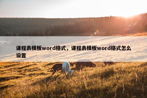 课程表模板word格式，课程表模板word格式怎么设置