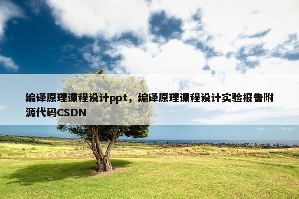 编译原理课程设计ppt，编译原理课程设计实验报告附源代码CSDN