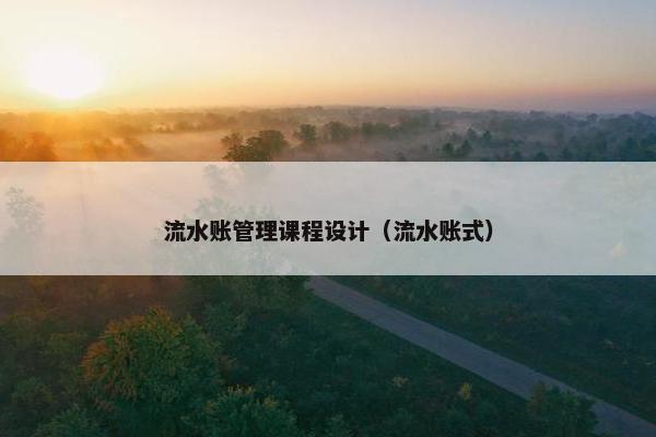 流水账管理课程设计（流水账式）
