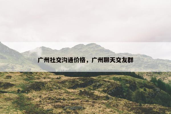 广州社交沟通价格，广州聊天交友群